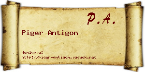 Piger Antigon névjegykártya